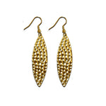 Mini Navette Hammered Metal Earrings