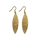 Mini Navette Hammered Metal Earrings
