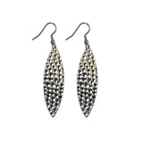 Mini Navette Hammered Metal Earrings