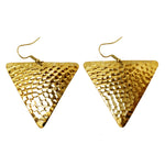 Hammered Triangle Dangle Earrings