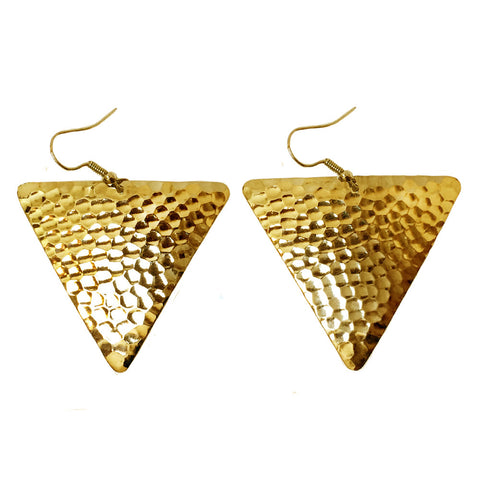Hammered Triangle Dangle Earrings