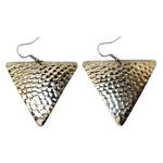 Hammered Triangle Dangle Earrings