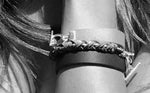 Distressed Gray Leather Color Band Bracelet by The Urban Charm