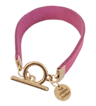 Pink Leather Color Band Bracelet