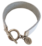 White Leather Color Band Bracelet