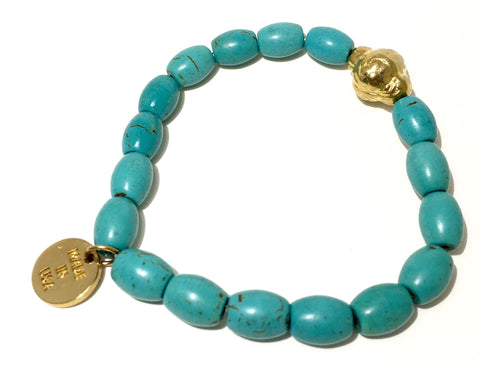 Natural Turquoise Healing Mantra Bracelet